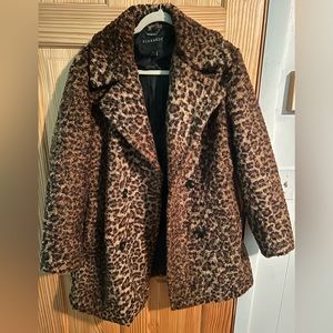Cheetah print fuzzy jacket